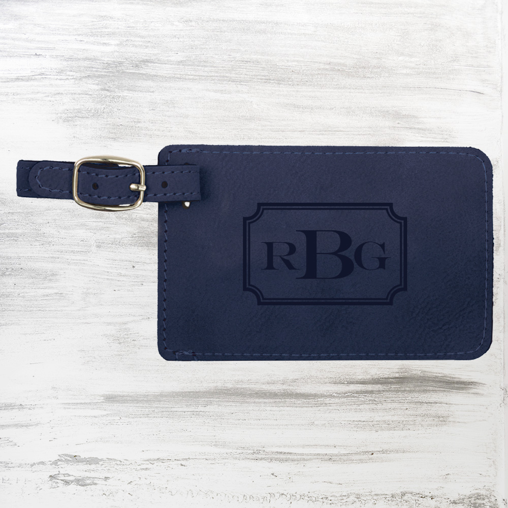 Blue Leatherette Luggage Tag